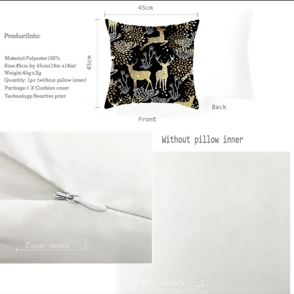 Merry Christmas Cushion Cover Ornaments set of 4 NWOT - Picture 7 of 7